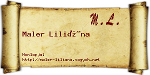Maler Liliána névjegykártya